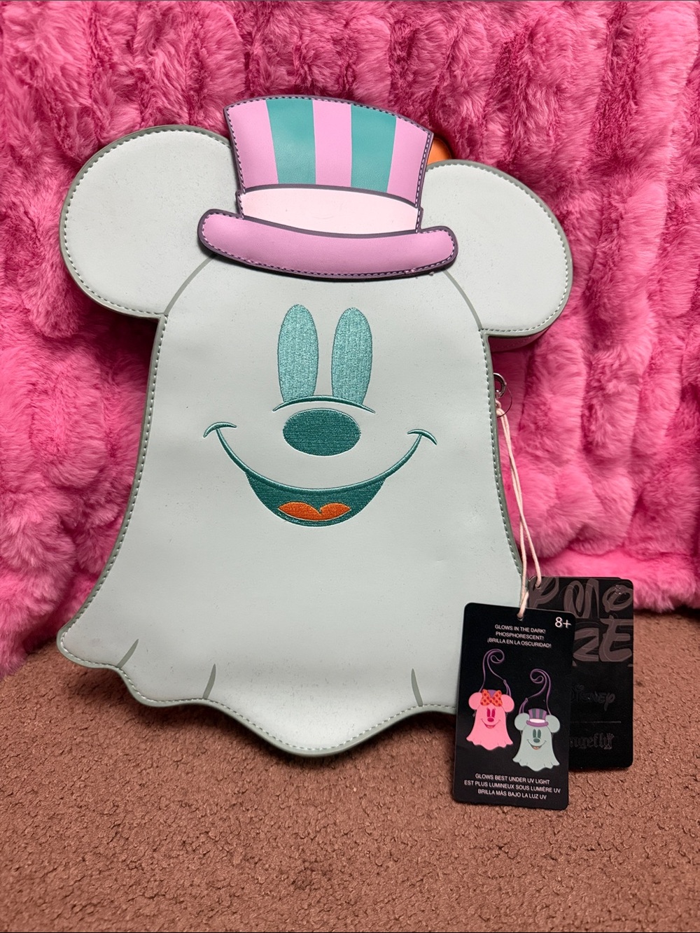 Disney Loungefly Mickey/Minnie Ghost Glow in the Dark Crossbody